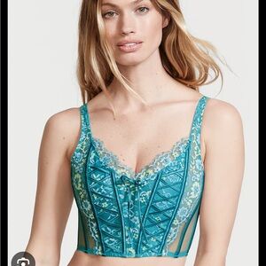 Victoria’s Secret Elegant Lace Bustier in Teal